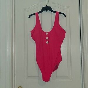 Women's Pink one piece Decree bathing suit: size 0X